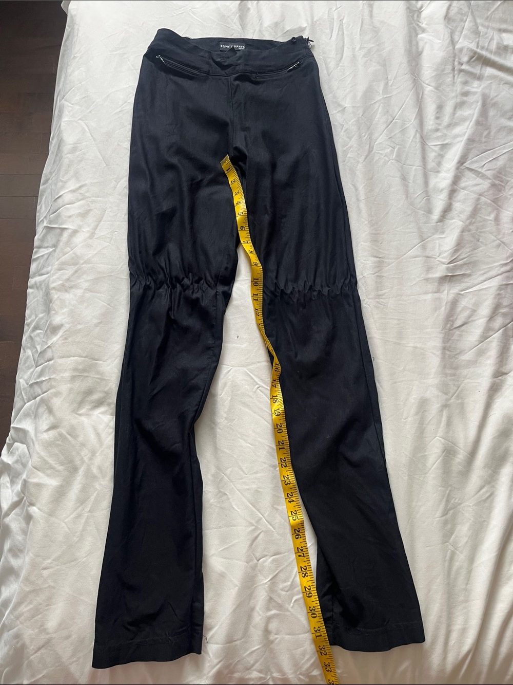 Esprit Black Straight-Leg Women's Pants with Gathered Knees